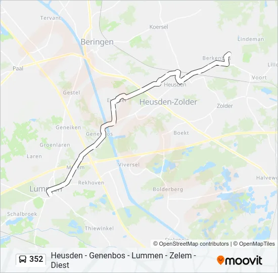 352 Bus Line Map