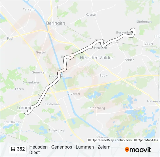 352 Bus Line Map