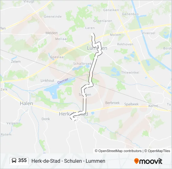 355 Bus Line Map