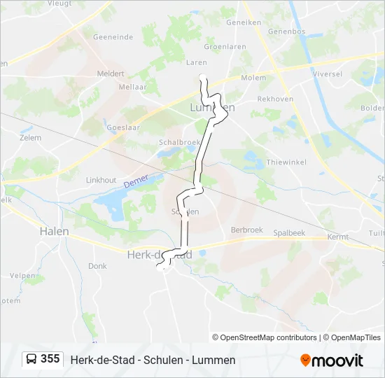355 Bus Line Map