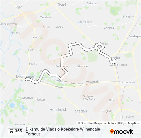 355 Bus Line Map