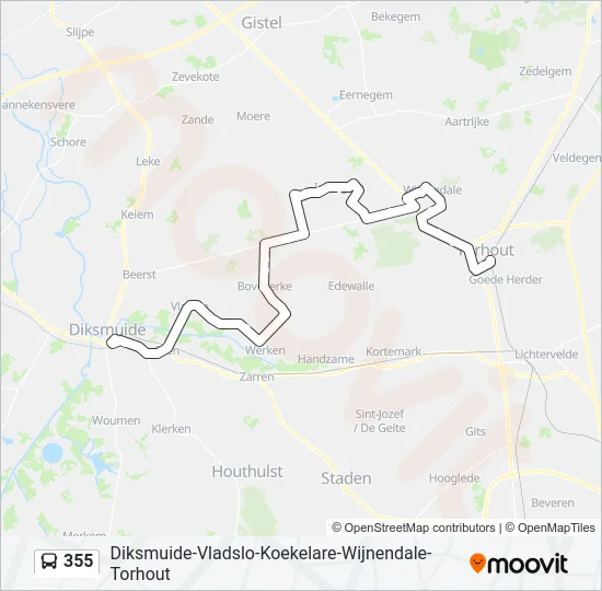 355 Bus Line Map