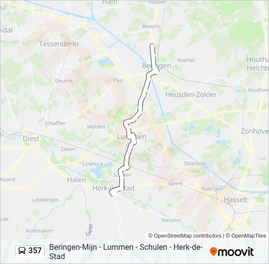 357 Bus Line Map
