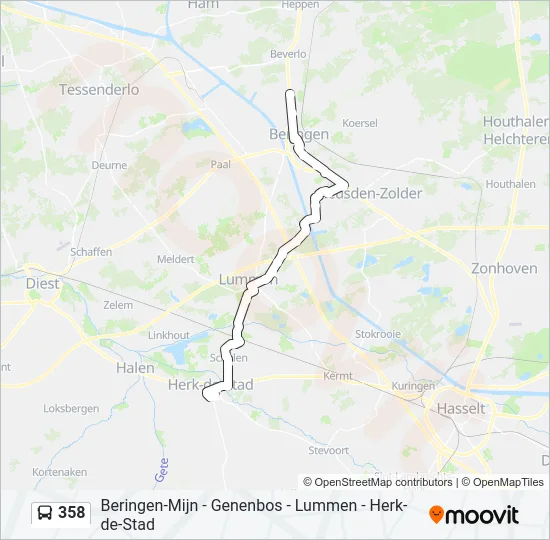 358 Bus Line Map