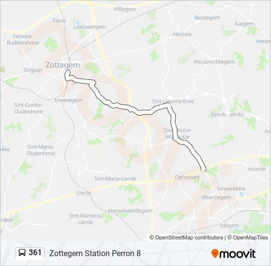 Plan de la ligne 361 de bus