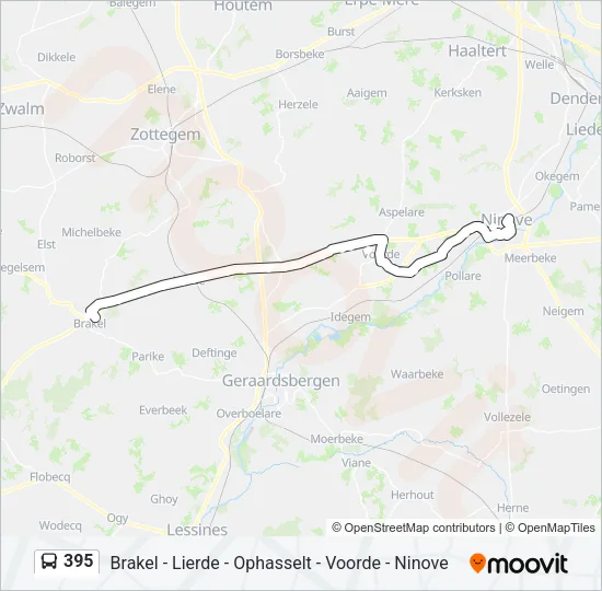 395 Bus Line Map