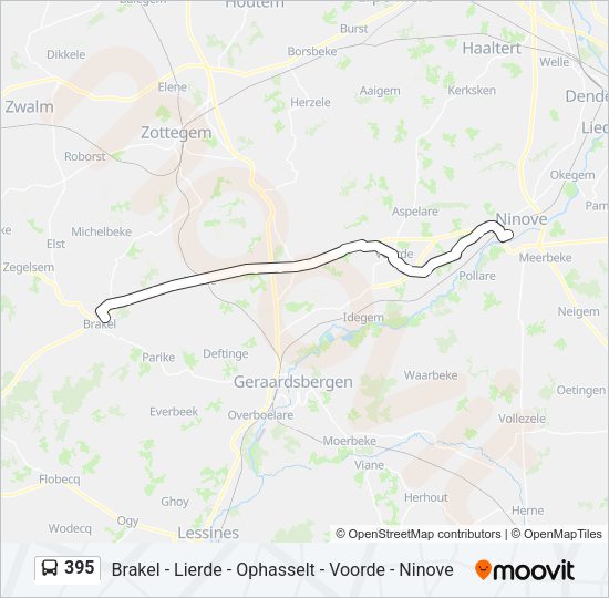 395 Itinéraire: Horaires, Arrêts & Plan - Ninove Centrum (mis à jour)