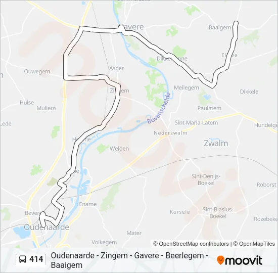 414 Bus Line Map