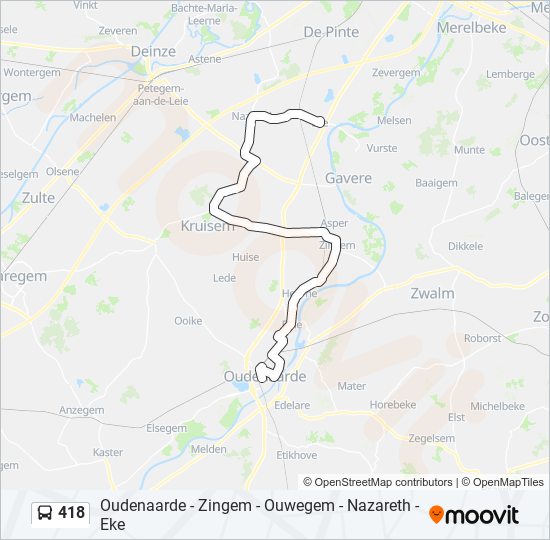 Plan de la ligne 418 de bus