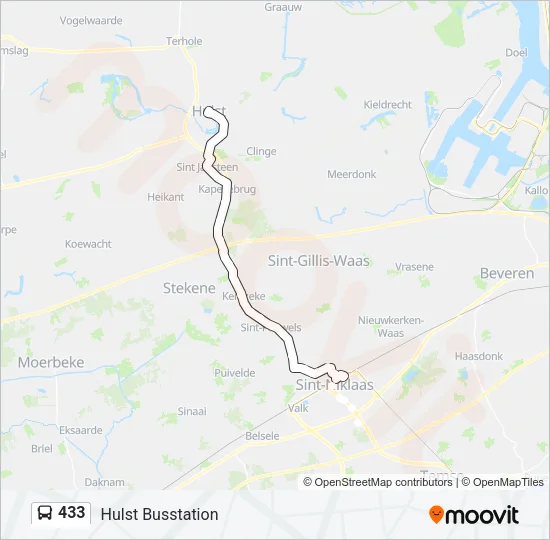 433 Bus Line Map