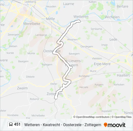 451 Bus Line Map