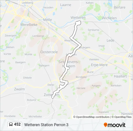 452 Bus Line Map