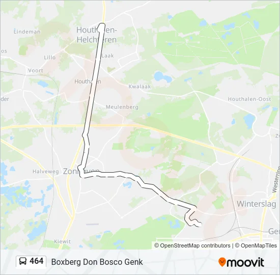 Bus 464 lijnkaart