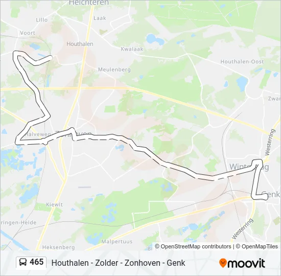 465 Bus Line Map
