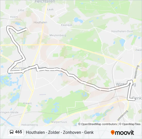 465 Bus Line Map