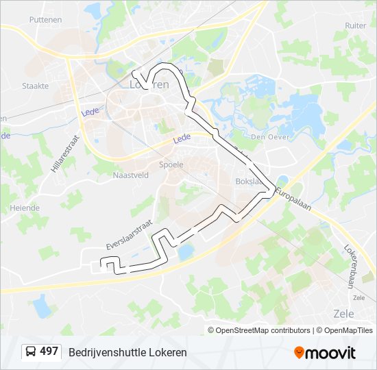 Plan de la ligne 497 de bus