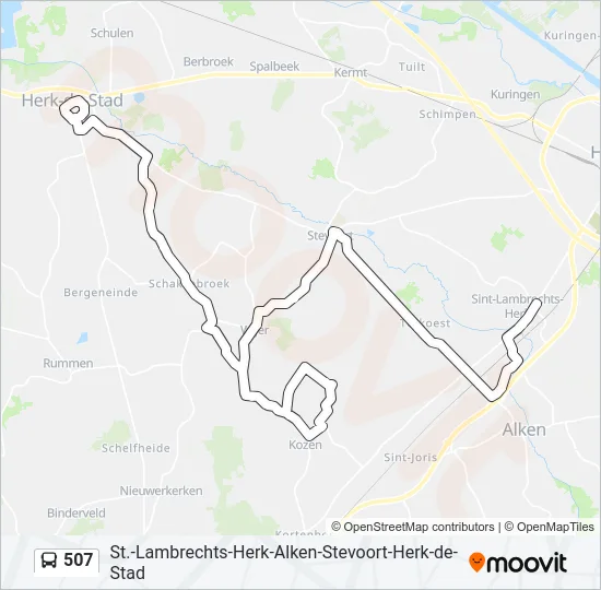 507 Bus Line Map