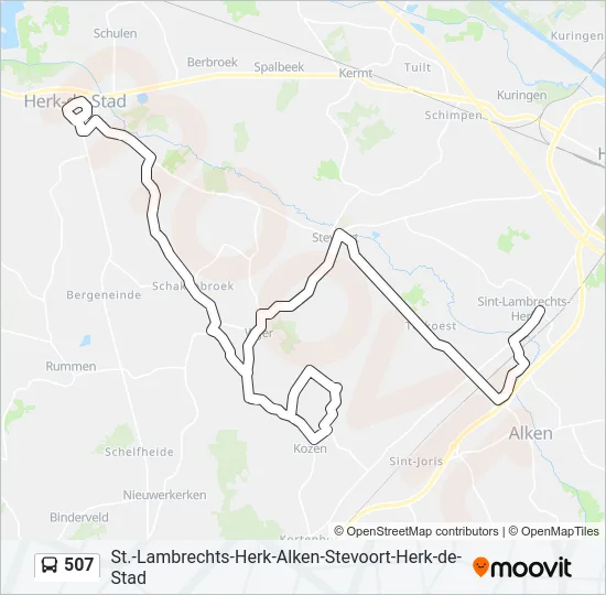 507 Bus Line Map