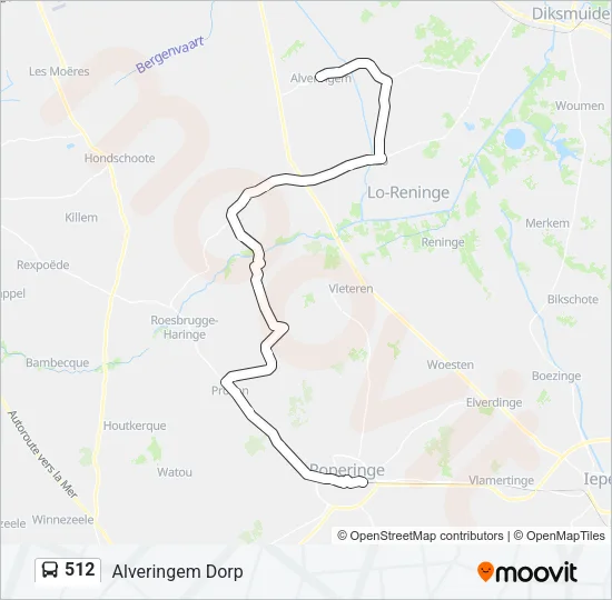 512 Bus Line Map