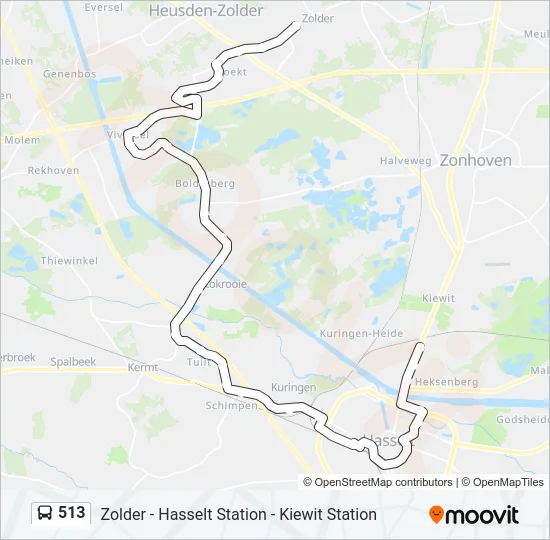 513 Bus Line Map