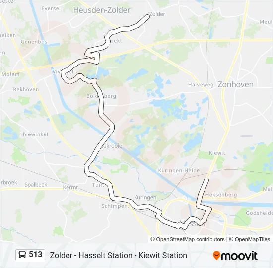 513 Bus Line Map