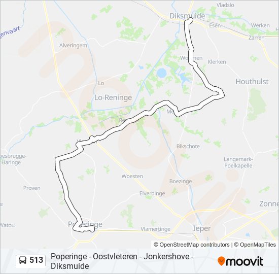 Plan de la ligne 513 de bus