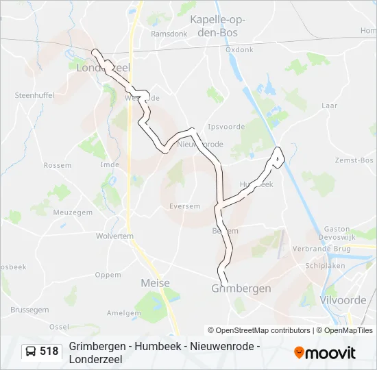518 Bus Line Map