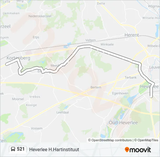 521 Bus Line Map