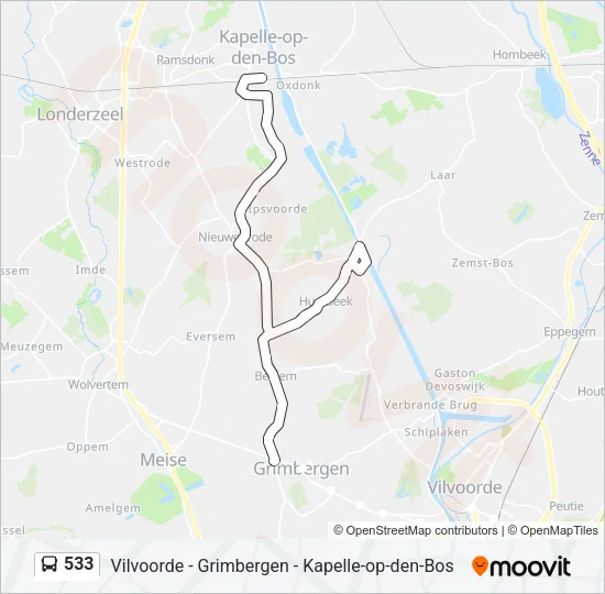 533 Bus Line Map