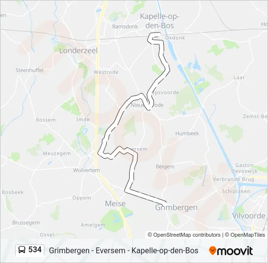 534 Bus Line Map