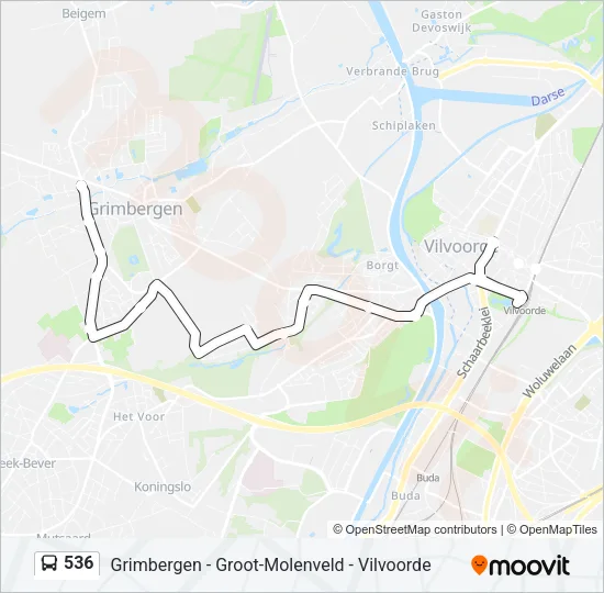 536 Bus Line Map