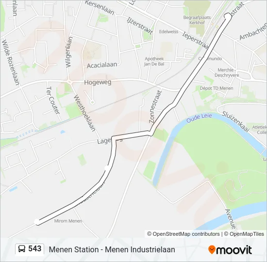 543 Bus Line Map