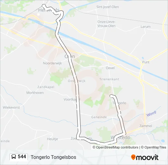 544 Bus Line Map
