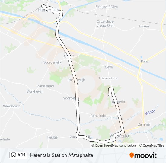 Plan de la ligne 544 de bus