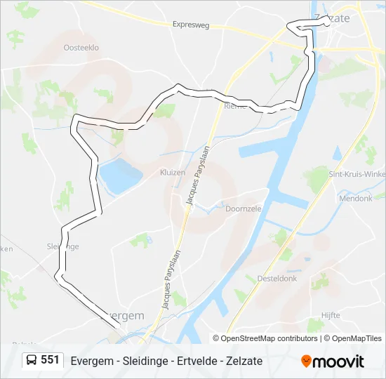 551 Bus Line Map