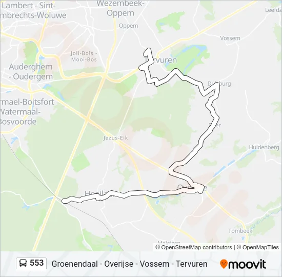 553 Bus Line Map