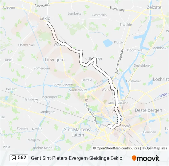 562 Bus Line Map