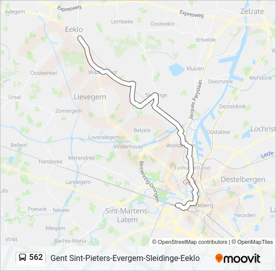 562 Bus Line Map
