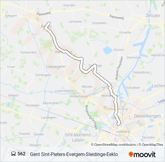 562 bus Line Map