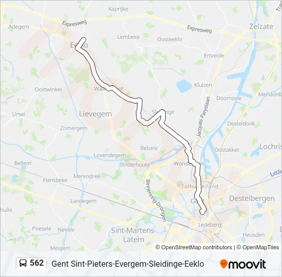 562 Bus Line Map