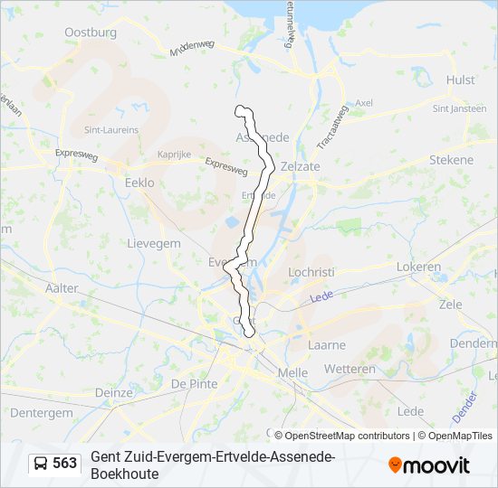 Plan de la ligne 563 de bus