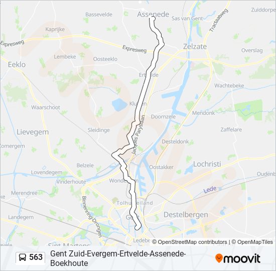 563 bus Line Map