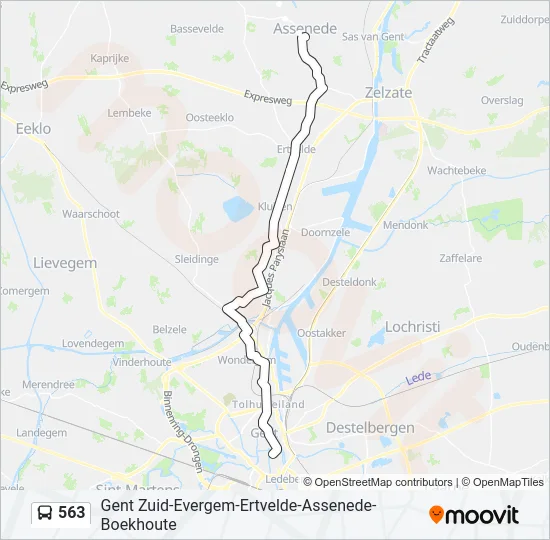 563 Bus Line Map