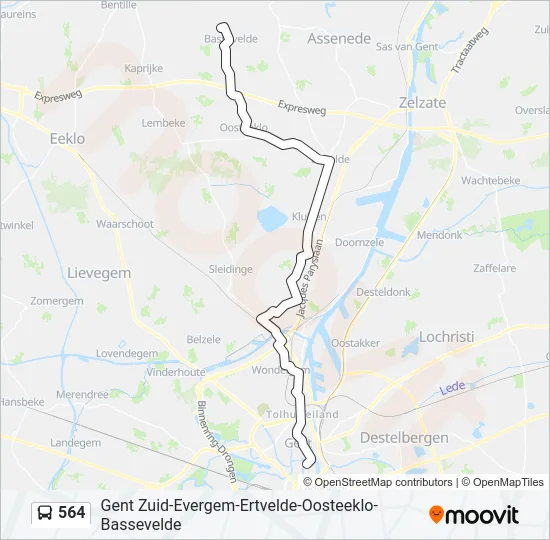 564 Bus Line Map