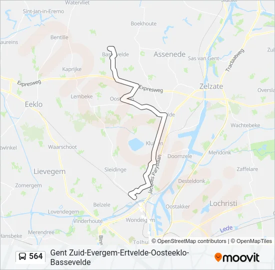 564 Bus Line Map