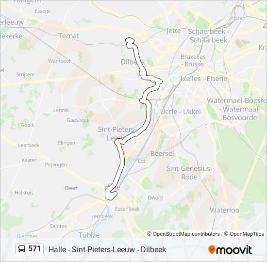 571 bus Line Map