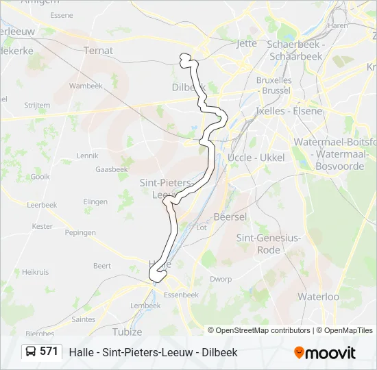 571 Bus Line Map