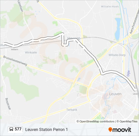 Plan de la ligne 577 de bus