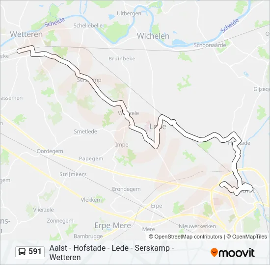 591 Bus Line Map