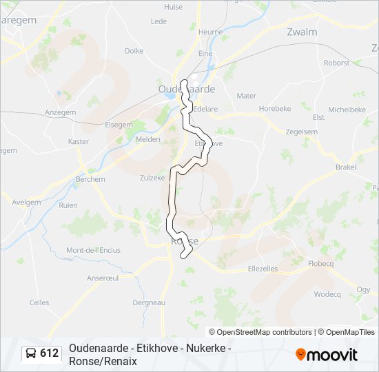 Plan de la ligne 612 de bus